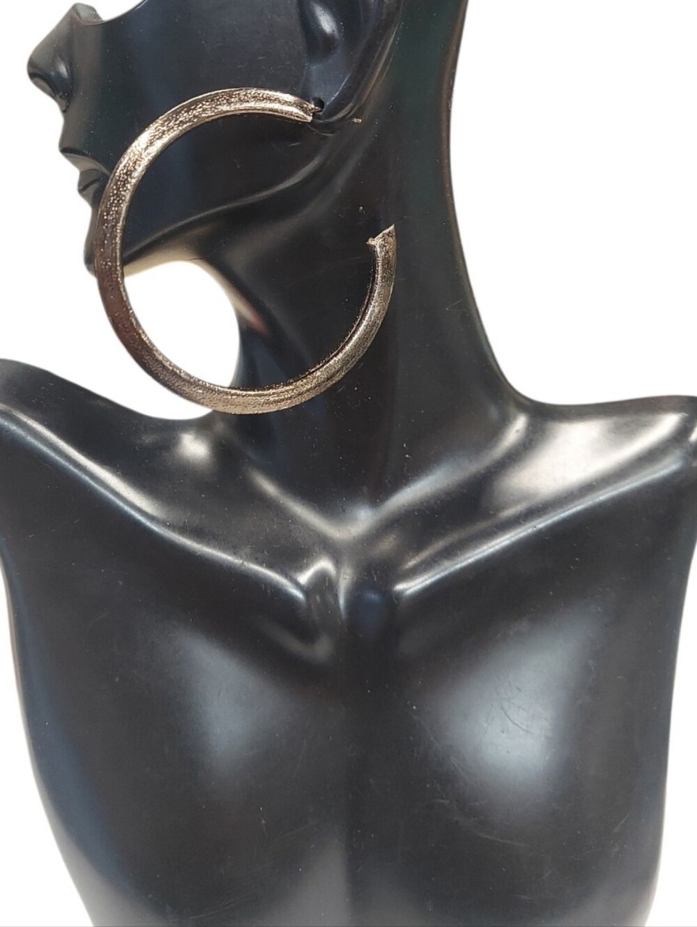 E1089 Vintage Wet Seal Open Back Hoop Earrings 2.25"